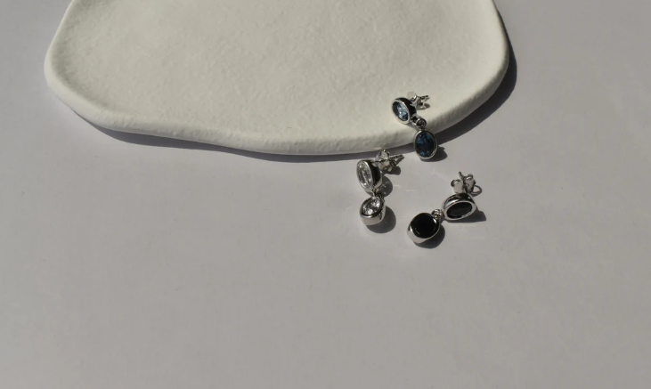 BABY DUO YING EARRINGS LONDON BLUE TOPAZ - Contévanou