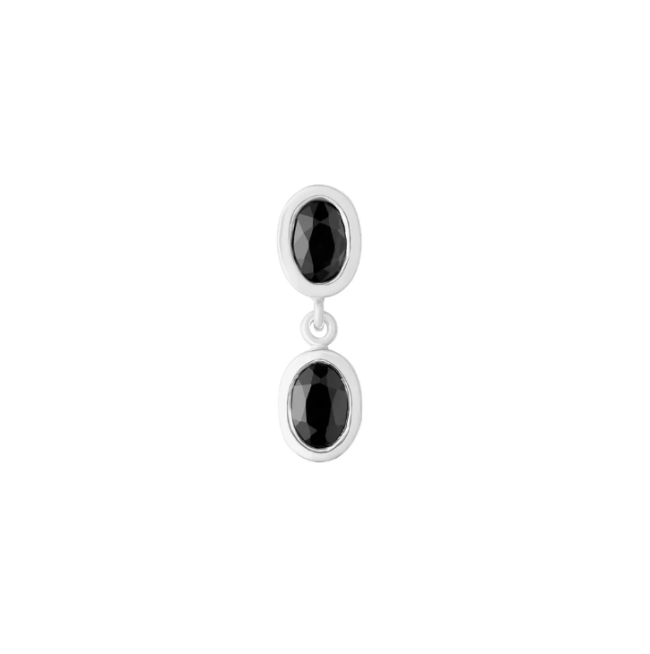 BABY DUOYING EARRINGS BLACK SAPPHIRE - Contévanou