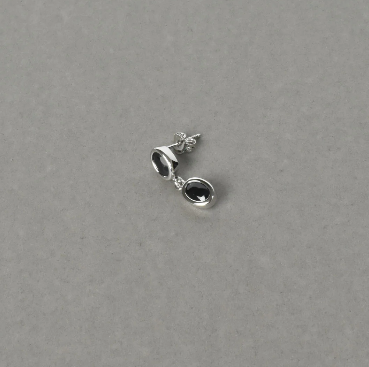 BABY DUOYING EARRINGS BLACK SAPPHIRE - Contévanou