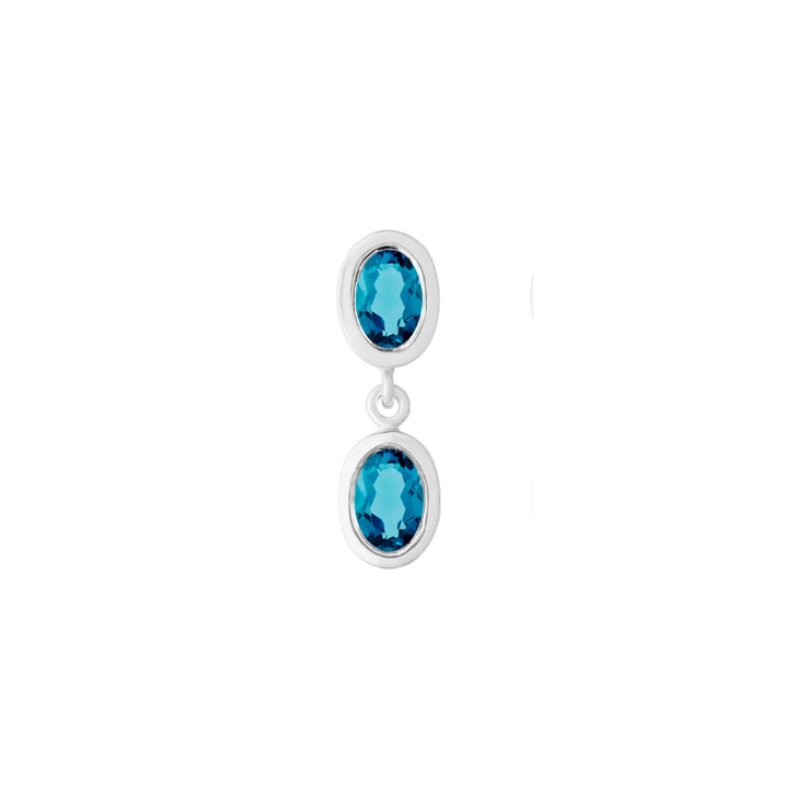 BABY DUO YING EARRINGS LONDON BLUE TOPAZ - Contévanou