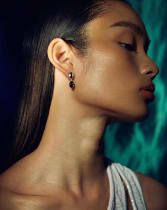 BABY DUO YING EARRINGS LONDON BLUE TOPAZ - Contévanou