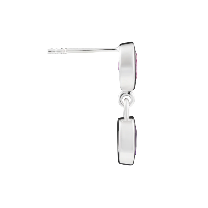 TWO TONE DUO YING EARRINGS PINKSAPPHIRES AND AMETHYST - Contévanou