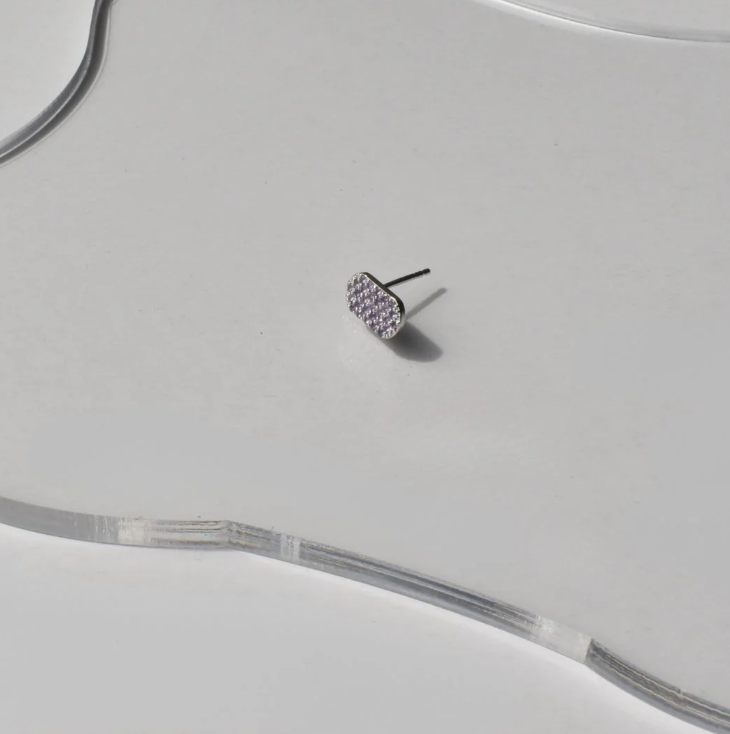 PAVE ID STUDS AMETHYST ピアス - Contévanou
