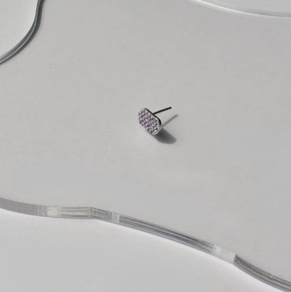PAVE ID STUDS AMETHYST ピアス - Contévanou