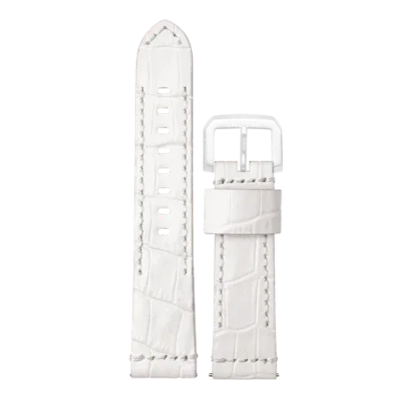 Strap | 22mm Alligator White - Contévanou